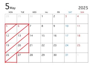 ２０２５年５月営業